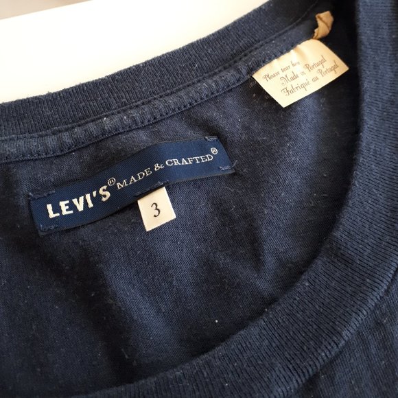 Levi’s Made & Crafted Cashmere Pocket Tee Navy L - Picture 3 of 5